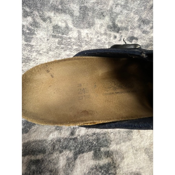 Birkenstock Womens 38 Boston Oiled Leather Clogs Solid Elemental Blue Comfort - Picture 13 of 13